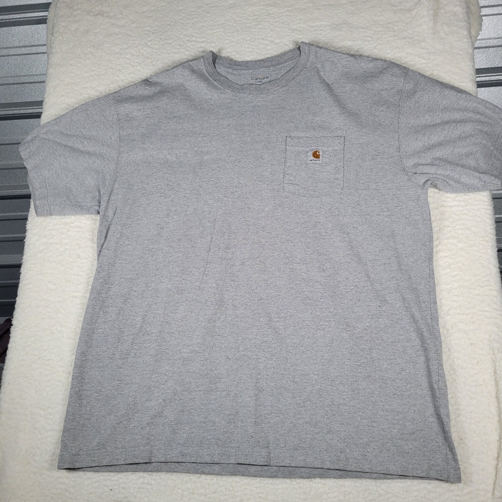 Carhartt K87 Pocket T-Shirt Mens 2XL Tall Gray Short Sleeve Heavyweight Tee